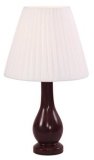 Table Lamp with PE Shade Brown Wooden Base (KO96NU)
