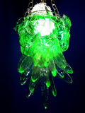 Green Blown Glass Chandelier for Bar Decoration