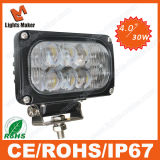 30W Squrae LED Work Light 4inch High/Low Beam Offroad Light for Truck, Agricultural Vehicle
