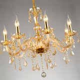 8 Arms Fashion Crystal Chandelier Lighting Bedroom Pendant Chandelier Light Champagne Color Gold Crystal Lighting Lamps (KLD-8878-8)