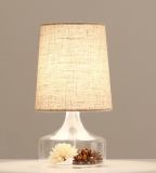 Unique Design Fabric Table Lamp with Glass Base