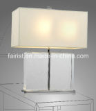 Modern Glass/Acrylic Table Lamp with Cloth Shade