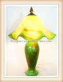 Green Glass Table Lamp for Home Decoration