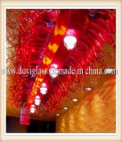 Red Blow Glass Chandelier Light for Bar Decoration