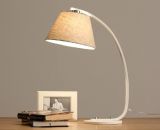 White Fabric Lamp Shade, Touch Lamp for Bedroom