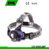1W + 2 White LED + 1 Red LED Plastic Headlamp with 3xaaa Battery (8743)