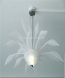 White Blown Glass Chandelier for Ceiling