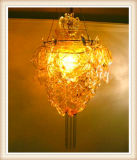 Yellow Blow Glass Chandelier Lamp for Inside Decoration