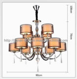 12 Lights Iron Chandelier Ceiling Lamp with Fabric Shade