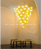 Yellow Ball Blown Glass Pendant Chandelier Lamp for Decoration