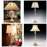 Traditional Solid Brass Crystal Stone Marble Cooper Table Lamps