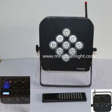 Rechargeable 9*10W RGBW LED Flat PAR Wireless DMX LED Light