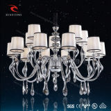 Decorating Crystal Chandelier Lighting with Fabric Shade (Mv56185-10+5)