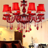 8 Lights Candle Chandelier Cheap Red Crystal Chandeliers