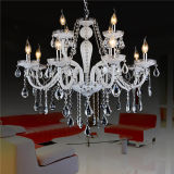 White 8+4 Light Candle Style Crystal Chandelier