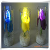 Alillies LED Artificial Flowers with Glass Cup for Promotion