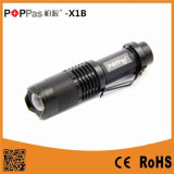 Poppas-X1b Rechargeable Xml T6 Mini LED Flashlight & Super Bright Aluminium Mini Flat LED Flashlight