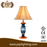 T-1 Blue Flower Glass Table Lamp for Home Decoration