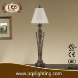 Elegant Traditional Iron Light White Shade Table Lamp
