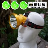 2W 3W 5W LED Headlamp Aluminum alloy shell 1*5V500mAh USB Mobile charging 2PCS Rechargeable Lithium Battery, Camping Outdoor, Coal Miner Lamp Mining Headlamp