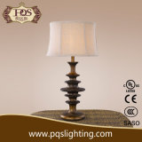 White Lamp Shade Western Wooden Table Lamp
