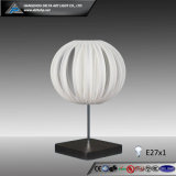 Round Table Lamp with Square Wooden Base (C500777)