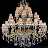 36 Lights Project Crystal Chandelier Lamp with Fabric Shade