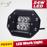 12V/24V 4WD Spot Beam Flush Mount LEDs Truck off-Road Driving 24W LED Work Light (PD224)
