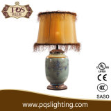 Hotel Lighting Silk Trim Fabric Lamp Shade Ceramic Table Lamp