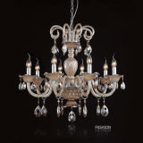 Eurpoen Candle Crystal Chandelier (Plum glass tube, pull to the side of the lotus leaf butterf)