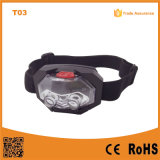 T03 1red LED + 2 LED Plastic Headlight Waterproof Outdoor Camping Head Torch 3*AAA Battery LED Headlamp