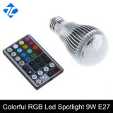 Colorful RGB LED Spotlight 9W E27 Light Dimmable LED Light Bulbs with Remote Control