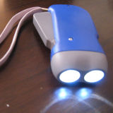 2 LED Crank Handle Rechargeable Torch Flashlight