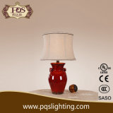 Brown Lamp Shade Red Vase Chinese Ceramic Table Lamp