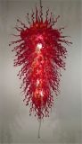 Red Hotel Lighting Modern Large Crystal Blown Glass Chandeliers