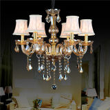 Crystal Candle Chandelier Td-J8045 with Fabric Shade