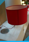 Newest Red Fabric Shade Bedside Table Lamp