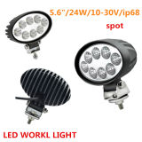 24W Oval LED Work Light for 4X4 Offroad