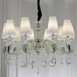 Very Popular Luxury Hotel Crystal Chandelier with Glass Shades
