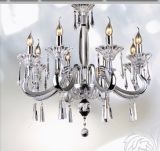 Euro. Silvery Crystal Chandelier With Drops