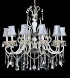 Decorative Crystal Brass Chandelier with Lampshade for Hotel