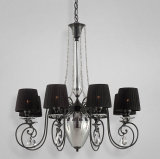 Hot Sale Iron Chandelier with Fabric Shade (74611)