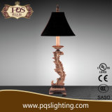 Polyresin Carving Table Lamp with Black Shade