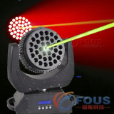 36 X 9W Tri-Color LED+100mw Green Laser Moving Head Light
