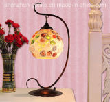 Tiffany Wrought Iron Table Lamp of Glass Shade with Shell