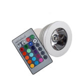 E27 MR16 GU10 3W RGB LED Spotlight with Remote Control