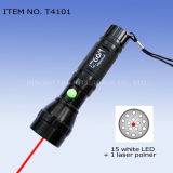 15 LED Flashlight with Laser Pointer (T4101)