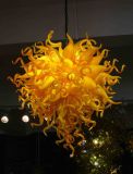 Antique Yellow Mouth Blown Glass Chandelier for Home Decoration