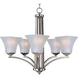 3 Light Square Glass Brushed Nickel Finish Chandelier