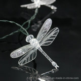 30 White LED Dragonfly Solar Powered Fairy Lights